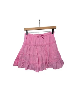 Mini Boden Girls' 5-6Y Pink  Tiered Ruffle Skirt - Birds & Flowers - Image 1 of 4