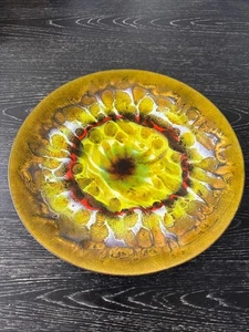 Enamel Copper 11” MC Bowl, Artist Signed & Titled “Golden Summer Day” PO-LN - Picture 1 of 6