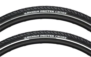 Pack of 2 Michelin Protek Cross Tire 700 x 32 Clincher Wire Blck Reflective - Picture 1 of 2