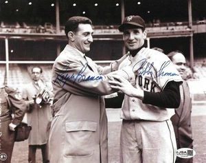 Signed Bobby Thomson & Ralph Branca NY Giants & Brooklyn Dodgers 8x10 Photo JSA - Picture 1 of 1