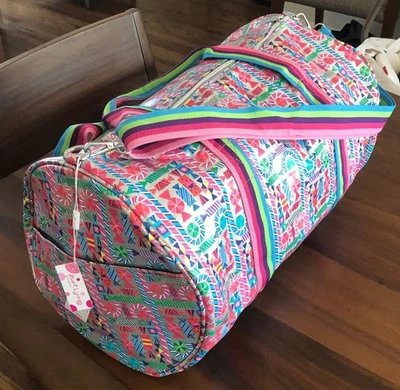 NWT Bari Lynn Candy Print Shimmer Large Girl's Duffel Bag Neiman Marcus 19" - Image 1 of 4