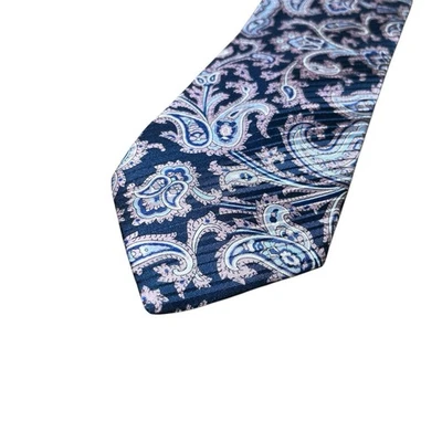 Corbata Brioni azul rosa colorida cachemira Foto 1 de 4