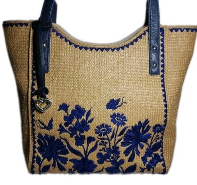 BRIGHTON BLOSSOM HILL GARDEN COL. PEPPER 蓝色刺绣花卉手推车 330 美元 — 第 1/4 张图片