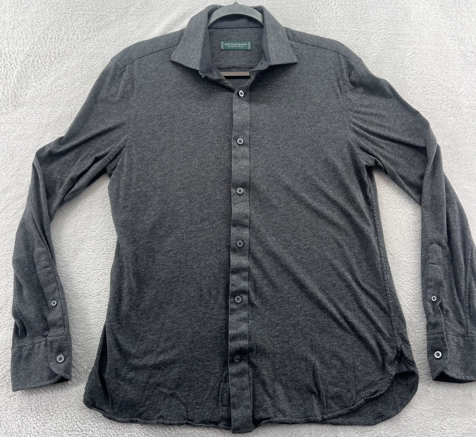 Kent & Curwen Shirt Men’s Medium Gray Button Up Long Sleeve Soft England - Image 1 of 4
