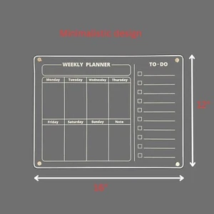 Wholesale 50 Sets Acrylic Magnetic Weekly Calendar For Fridge With Color Markers - Picture 1 of 4