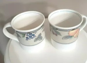 2 tazze da tè Mikasa Garden Harvest Intaglio tazza da caffè 3 1/2 pollici CAC29 come nuove - Foto 1 di 3