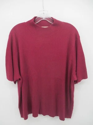 Studio Works 3X Short Sleeve High Neck 100% Acrylic Rib Knit Sweater - Image 1 of 4