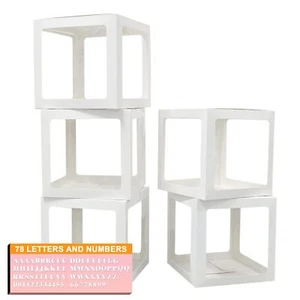 Thickened 5 PCs White Transparent Balloon Boxes with 78 Letters & Numbers for... - Picture 1 of 7