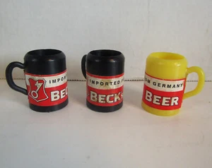 Vintage Beck's Beer Mini Shot Glasses / Toothpick Holders? - Rare Advertising 1" - Picture 1 of 7