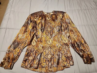 Camisa Blusa Vintage Anne Klein Elegante ~ Talla 8 Manga Larga Foto 1 de 4