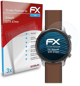 atFoliX 3x Screen Protection Film for Amazfit GTR 47mm Screen Protector clear - Zdjęcie 1 z 8