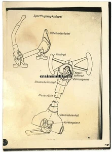 Orig. Werk-Foto Flugzeug Bau - technische Zeichnung Knüppel Sportflugzeug - Bild 1 von 1