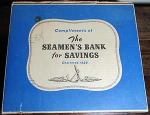 NIB Vintage Set of 8 "Seamen's Bank for Savings" 10 oz. TUMBLERS ~ Clipper Ships - Picture 1 of 3
