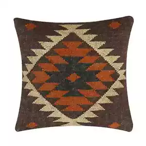 cushion cover handmade Throw Pillow Jute kilim pillow cover Navajo south western - Picture 1 of 3
