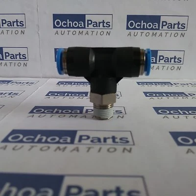 LOT OF 2 PCS FESTO 153107 QST-1/8-6 PUSH-IN T FITTING R1/8" 6 mm  TEE THREADED - Image 1 of 4