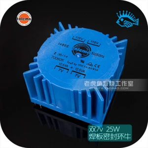 Dual  7V 25W TALEMA square PCB welding plate sealed toroidal transformer 25VA - Picture 1 of 5