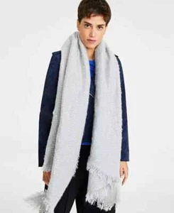 On 34th Women's Sequin Blanket Wrap Scarf in Grey, ONE SIZE - Picture 1 of 1