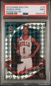2019 Panini Spectra Derrick Rose MVP Interstellar Prizm/49 PSA 9