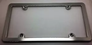 HMC Billet Aluminum License Plate Frame, Slim Line, Clear Anodized - Picture 1 of 2