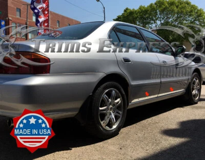 Acura TL 1999-2003 4 piezas cromo cuerpo plano moldura lateral acento acero inoxidable Foto 1 de 3