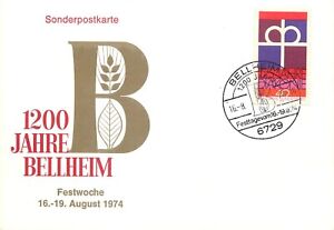 E0011 Maximum card special postcard Germany "1200 Jahre Bellheim" 1974