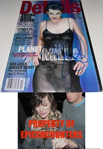 SEXY SEE THRU DRESS MILLA JOVOVICH SIGNED MAGAZINE PROOF & COA RESIDENT EVIL - Picture 1 of 3