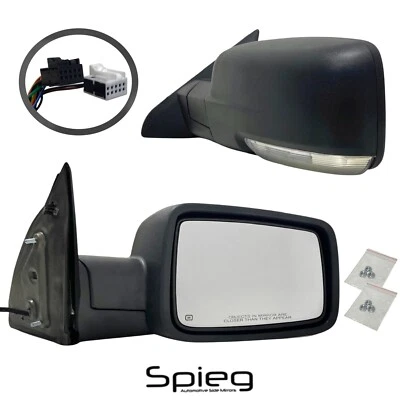 Par de espejos retrovisores laterales para RAM 1500 2500 2009-2018 con lámpara de charco de señal plegable eléctrica Foto 1 de 4