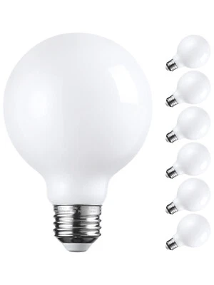 6-Pack Dimmable G25 Globe LED Bulb, 4.5W=60W, Vanity Bulbs, 4000K Cool White - Image 1 of 4