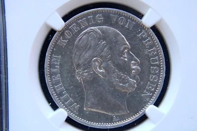 Alemania, Prusia 1871 1 Thaler Victoria sobre Francia NGC AU55 Foto 1 de 4