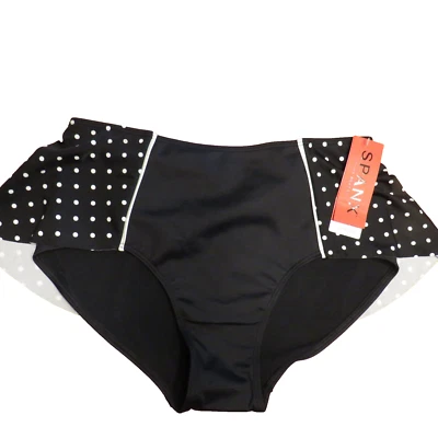 Spanx Black And White Polka Dot Flirty Skirted Shaping Swim Bottoms Size 16 - Image 1 of 4