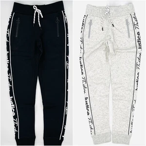 Justice Girls Jogger Pants Gray or Black Zip Pockets School Sizes 7 10 12 - Picture 1 of 9