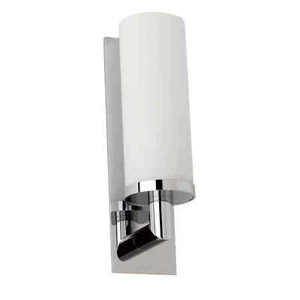 Ginger 2881-PC Single Light Satin Etched Cased Opal Glass in Chrome. Set of 2. - Picture 1 of 2