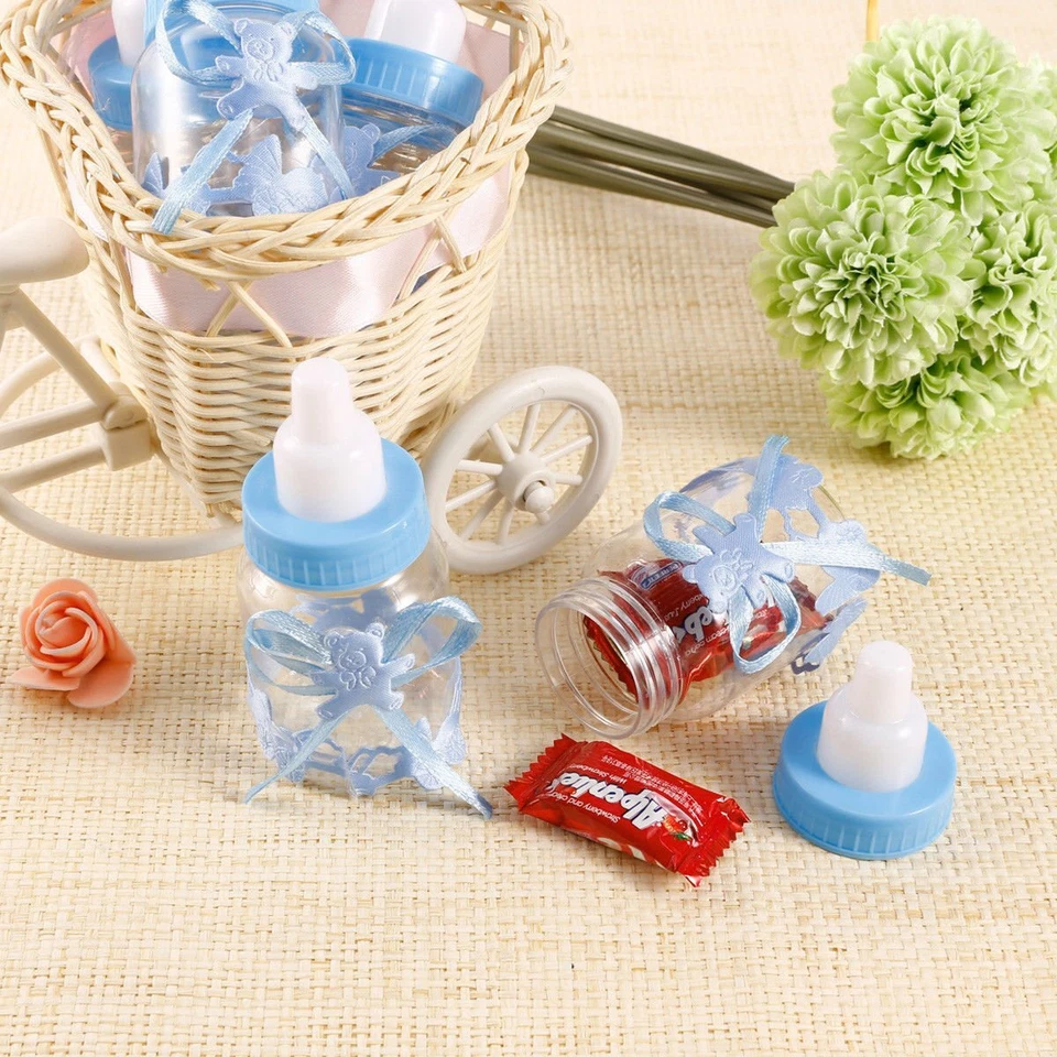 24 x bébé garçon Bleu Cadeau Bouteille de Bonbons pour Le baptême Baby Shower... - Photo 1/1