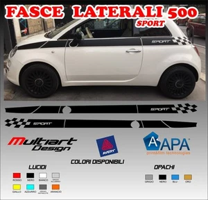 ADHÉSIFS BANDES POUR NOUVELLE FIAT 500 SPORT , TUNING STICKERS PROFESSIONNEL - Imagen 1 de 1