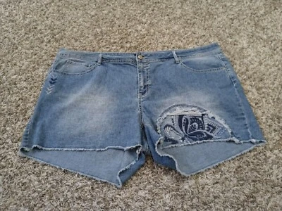Joe Boxer Womens Cut Off Denim Jean Shorts Size 24 Medium Wash Stretch - Image 1 of 4