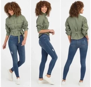 NEW Spanx Distressed Denim Jeans Jean Legging Medium Wash Blue Size Small S - Picture 1 of 7