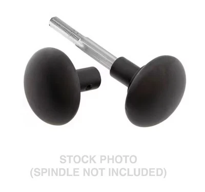 2 классические круглые дверные ручки New York из цельной кованой латуни, полированной маслом бронзы - Изображение 1 из 4