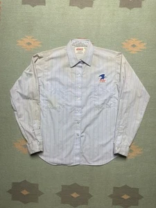 Vintage long sleeve button shirt Elbeco USPS mail carrier eagle USA women’s 38 - Picture 1 of 13