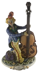 Vintage Capodimonte Porcelain Clown Playing Double Bass Made in Italy 2 - Picture 1 of 12
