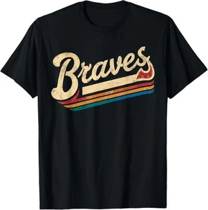 Vintage Braves Name Retro Classic T-Shirt - Picture 1 of 9