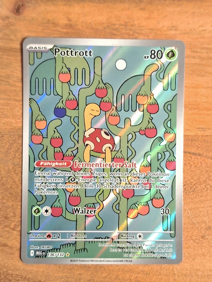 Pokémon Karte Alt Art Pottrott 136/132 Deutsch Mega Entwicklungen • Pokemon NM - Bild 1 von 4