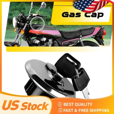 Universal Motorcycle Gas Fuel Lid Tank Cap Cover With Key Set For Atv Silve - Image 1 of 4