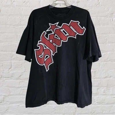 Camiseta Patinadora Algodón Vintage Y2K Skin Industries Negra Graffiti Logo Talla 2XLGUC Foto 1 de 4
