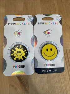 Lot de 2 PopSockets neufs dans leur boîte Smile Smiley Face Pop Socket Premium �� - Photo 1 sur 5