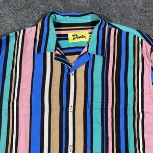 Camisa de manga corta con botones Duvin Design Beach Dweller para hombre M mezcla de lino elástico - Imagen 1 de 7