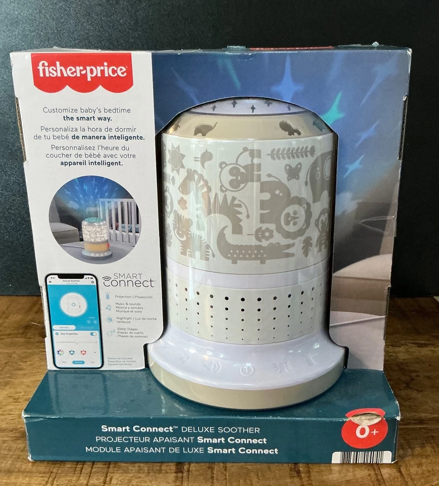 Chupeta Fisher Price Smart Connect projetor de luz máquina de som quarto de bebê - Imagem 1 de 4