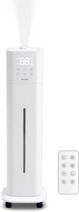 Tower Humidifier, 2.6Gal(10L) on Wheels, 3 Stage Warm&Cool Mist, Last 83 Hour. - Picture 1 of 9