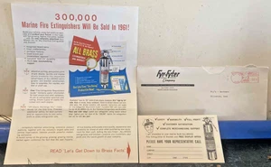 1960 Fyr-Fyter Messing Marine Feuerlöscher Produkt Versandtasche Broschüre Flyer - Bild 1 von 3