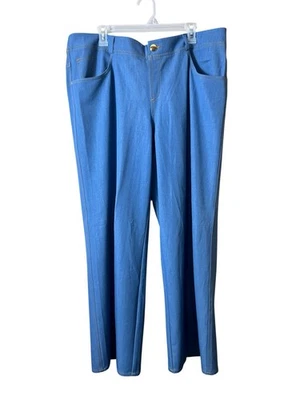 NUEVO CON ETIQUETAS IMAN Global Pull On Pierna Ancha Cambray Pantalones de mezclilla Talla P1X Chic Streetwear Foto 1 de 4