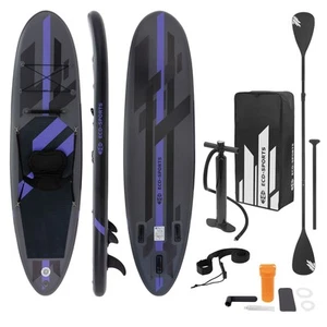 Surfboard Stand Up Paddle SUP Board Paddelboard con sedile kayak nero 320 cm - Foto 1 di 9